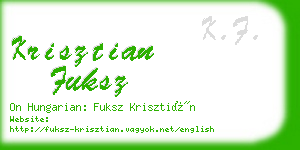 krisztian fuksz business card